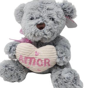 NWT 12" HUG Me Plush Teddfy Bear Pink Bow